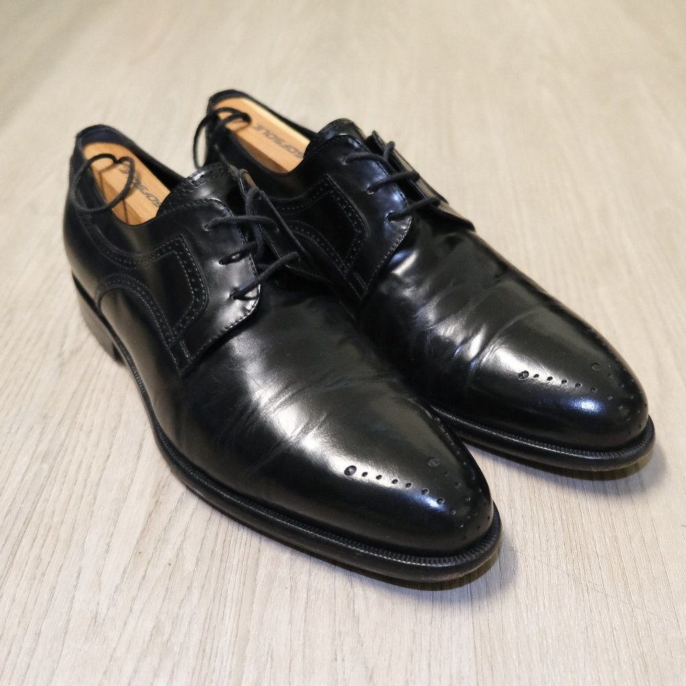 Carlos Pazolini Men's Black Dress Brogue Shoe Derby Made in Italy - 41EU/10.5US